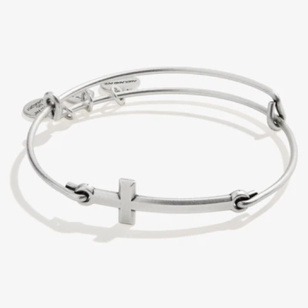 Alex and Ani Cross Silver Bangle Bracelet